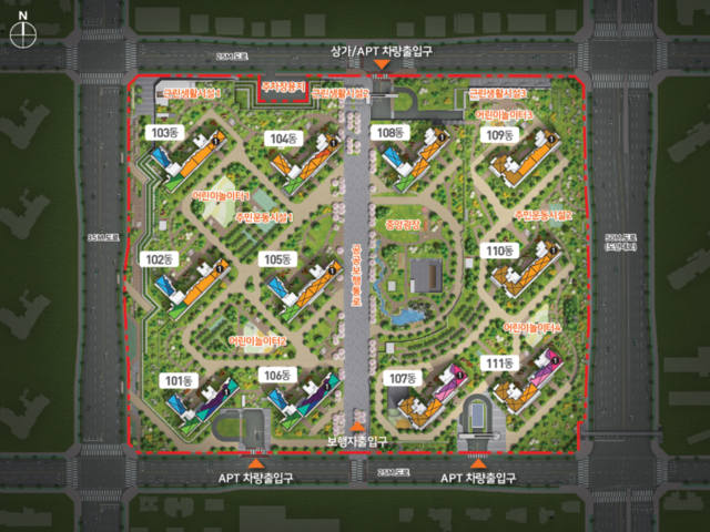 도안 우미린 트리쉐이드 민간임대 단지배치도